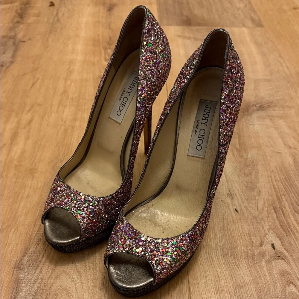 Jimmy Choo Cosmic Glitter Pumps - Picture 2 of 16